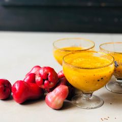Passion-Mango fruit juice A picture of Passion-Mango fruit juice.