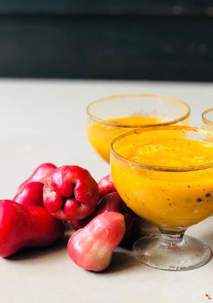 A picture of Passion-Mango fruit juice.