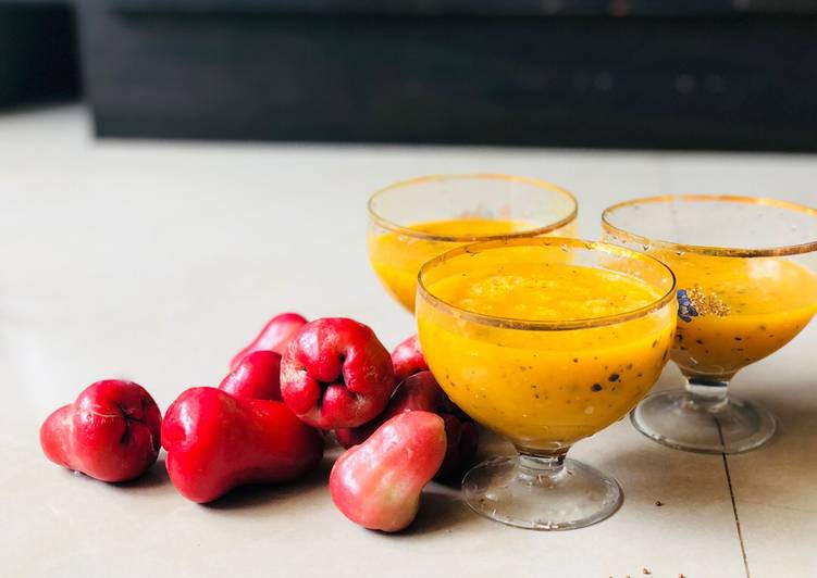 Steps to Make Super Quick Homemade Passion-Mango fruit juice