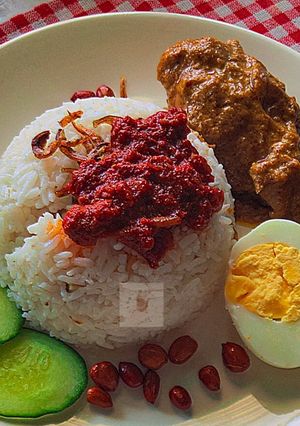 Gambar Nasi Lemak Rendang Ayam 🌸✨