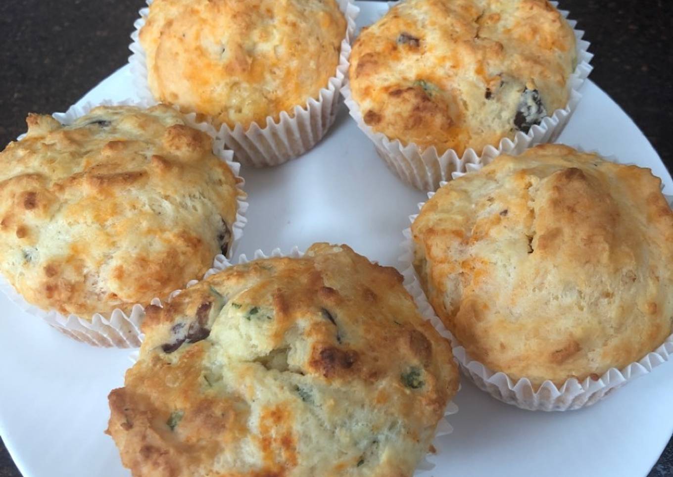 Cheese and olive muffins