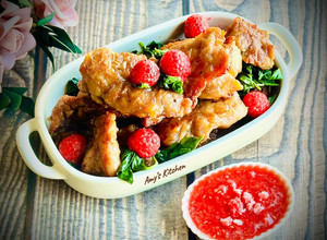 免油炸鹹酥雞 / 莓果醬汁 的食譜成品照片