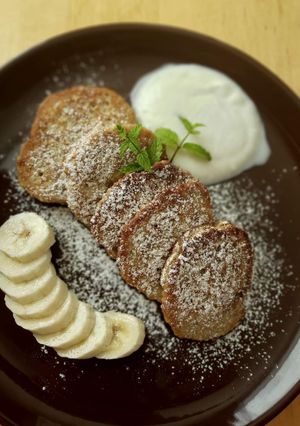 Zdjęcie przepisu Placuszki owsiano bananowe.