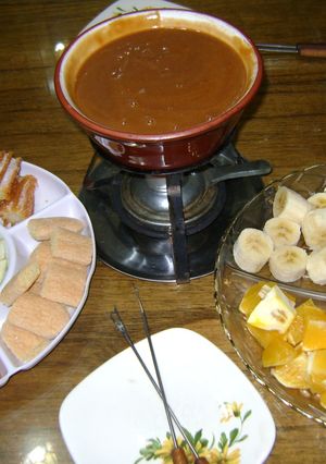 Una foto de Fondue de dulce de leche simple