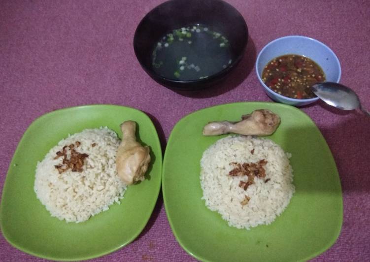 Nasi hainan mudah dan murah