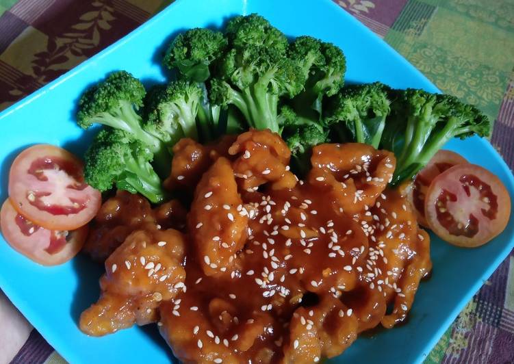 22. Ayam saus asam manis 😊