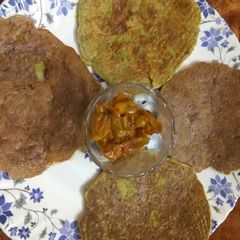 A picture of Oil free besan chilla.