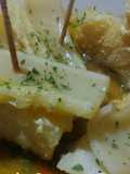 Brochetas de sepia con bacalao