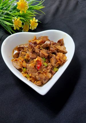 Foto resep Oseng ati ampela pedas manis