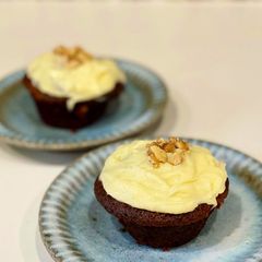 A picture of Light and soft carrot cake muffins.