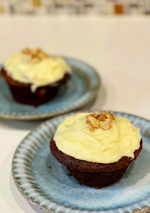 A picture of Light and soft carrot cake muffins.