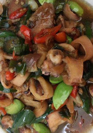 Foto resep tumis cumi asin manis pedas