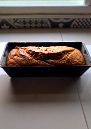 Una foto de Budín de zanahoria y pasas con harina integral en licuadora