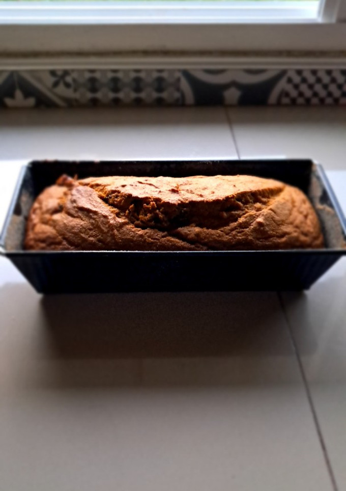 Una foto de Budín de zanahoria y pasas con harina integral en licuadora