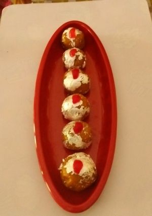 A picture of Mango dry fruits sago ladoo.