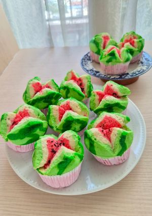 Foto resep Bolu Kukus Semangka
