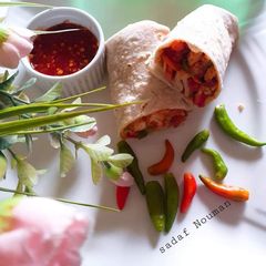A picture of Chicken wraps.