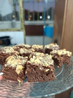 Una foto de Brownie de porotos negros y banana