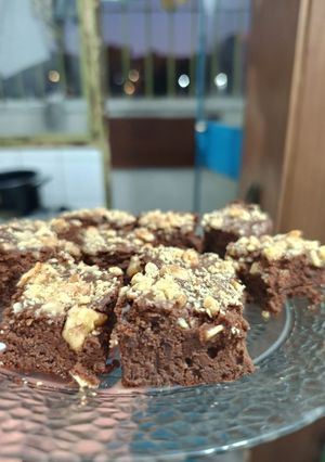 Una foto de Brownie de porotos negros y banana