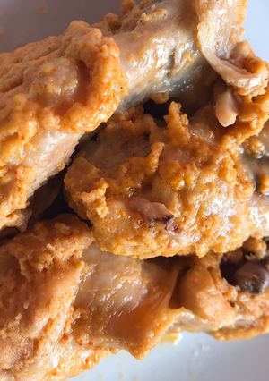 Foto resep Boneless Spicy salted-egg chicken wings