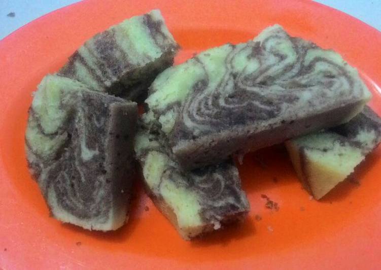 Resep Bolu Kukus Zebra (takaran sdm), Enak Banget