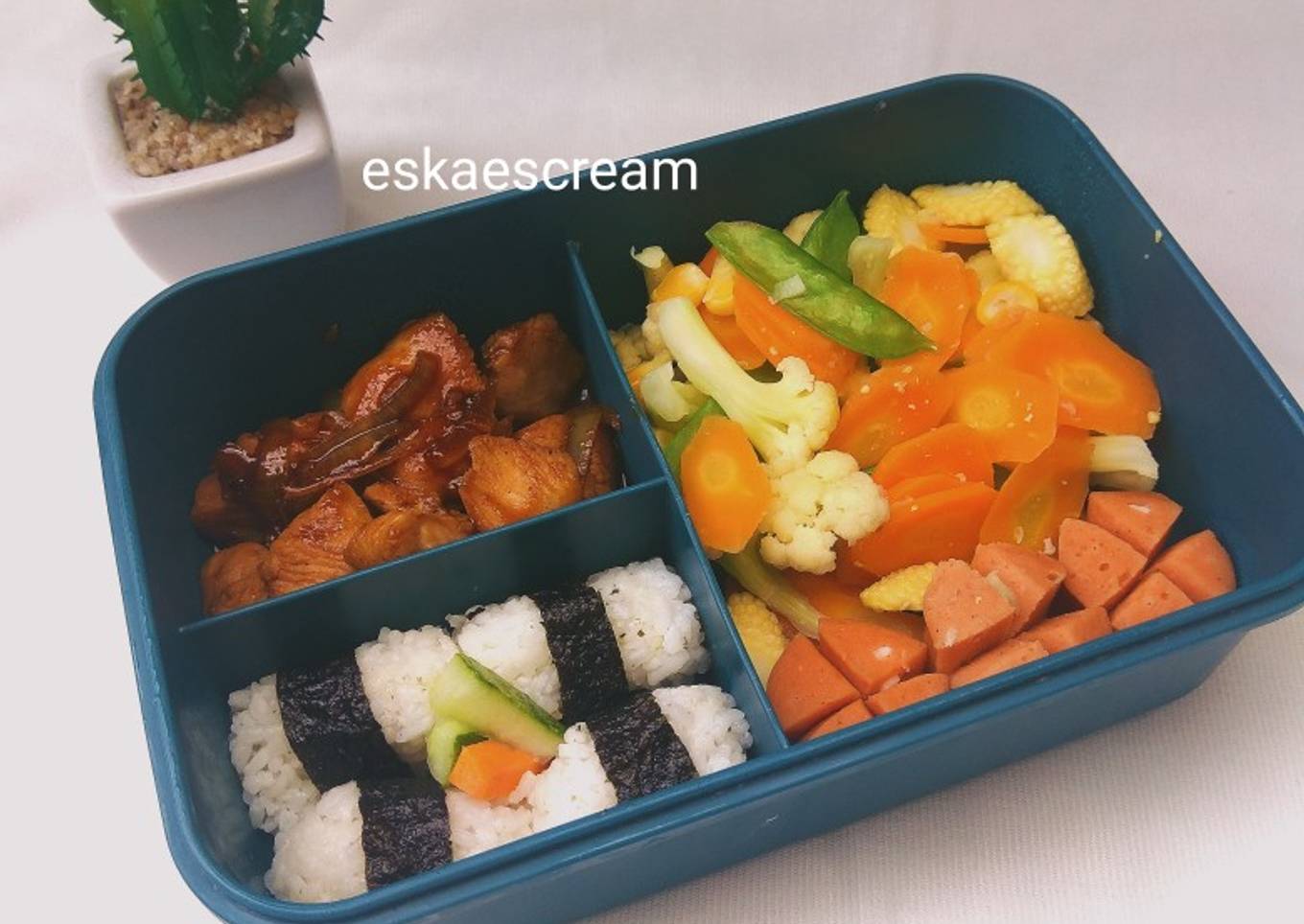 Bento Diet Ayam Lada Hitam NO Minyak dan Capcay