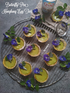 Foto resep Butterfly Pea Hongkong Egg Tart