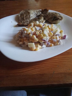 Almás-sajtos kukoricasaláta recept fotója