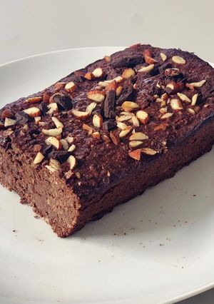 Una foto de Budín de cacao y banana