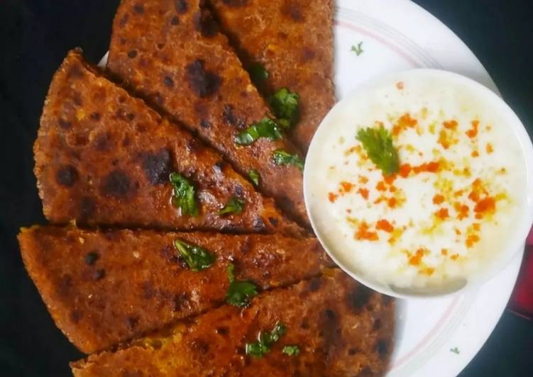 Steps to Prepare Favorite Sprouted Finger Millet Stuff Paratha