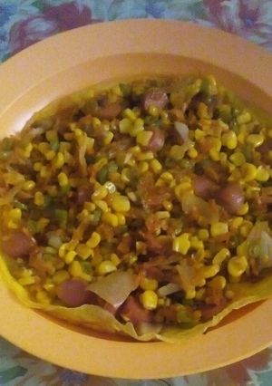 Foto resep Pizza 🍕 telur 🍳 topping tumis wortel, 🌽 jagung, jamur, sosis, dan buncis