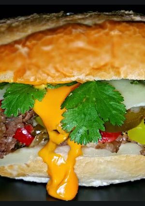 A picture of Mike's Southwestern Philly Cheese Steak.