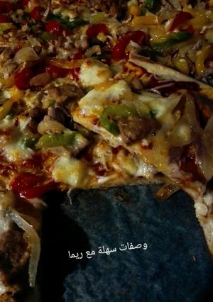 صورة لوصفة پيتزا السائلة بالتونة