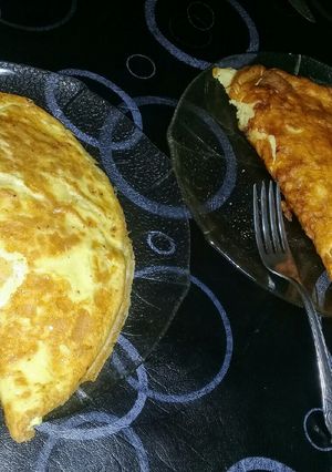Una foto de Omelets de choclo crema y cebolla