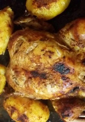 صورة لوصفة فروج بالفرن ولا أرووووع 😋 مع تتبيله غير شكل 👍