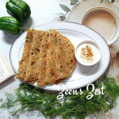 A picture of Dill Capsicum Parathas.