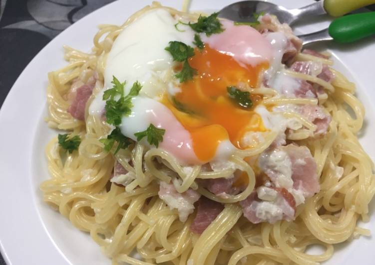 Carbonara with the ingredients at home!