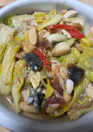 金銀蛋燴娃娃菜 的食譜成品照片