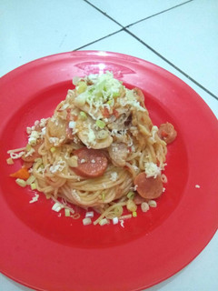Foto resep Spicy Chicken and Sausage Spaghetti