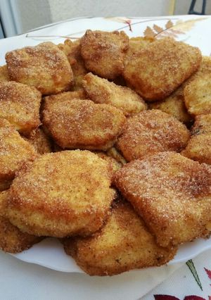 A picture of Fried Milk with Flan Mix.