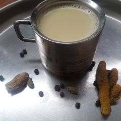 Sukku milagu paal / Dry ginger pepper milk A picture of Sukku milagu paal / Dry ginger pepper milk.