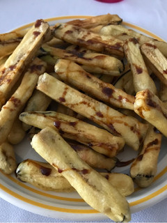 Una foto de Berenjenas en tempura