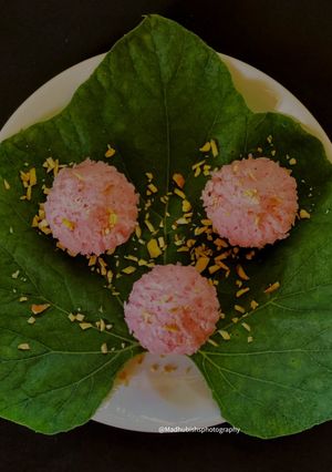 A picture of Rose Coconut Modak.