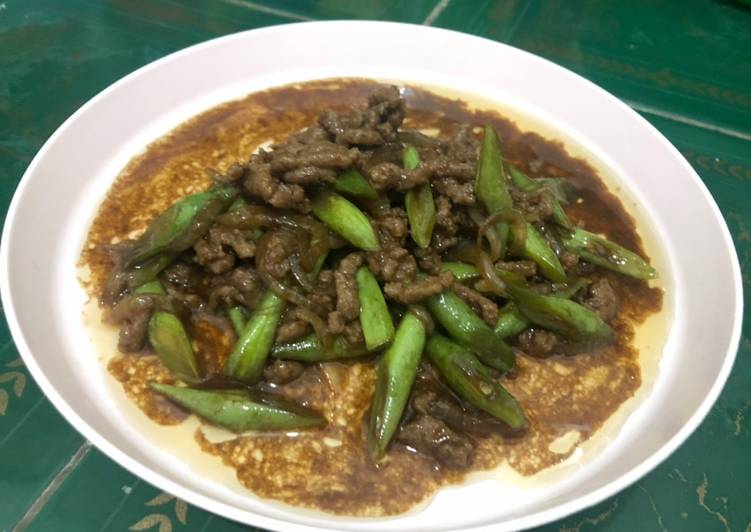 Cara memasak Tumis Buncis with Beef Teriyaki Lezat
