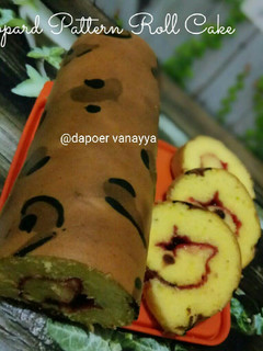 Foto resep Leopard pattern roll cake selai strawberry