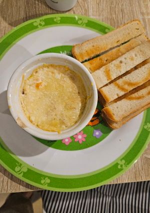 Une photo de Œuf cocotte facile au jambon blanc