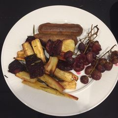 Roasted parsnips,beetroot and rosemary A picture of Roasted parsnips,beetroot and rosemary.