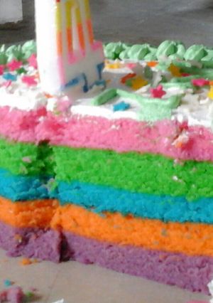 Foto resep Rainbow cake kukus syantiek