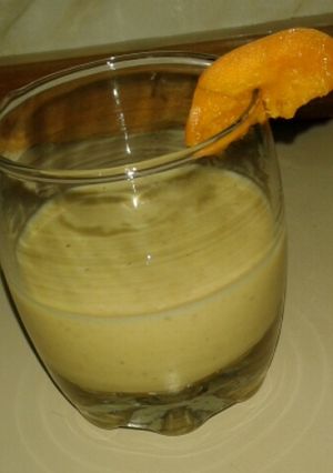 Una foto de Smoothie de Avena y duraznos