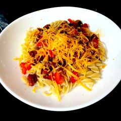 My Chorizo + Veg Mix on Pasta. 🤗🤗 A picture of My Chorizo + Veg Mix on Pasta. 🤗🤗.
